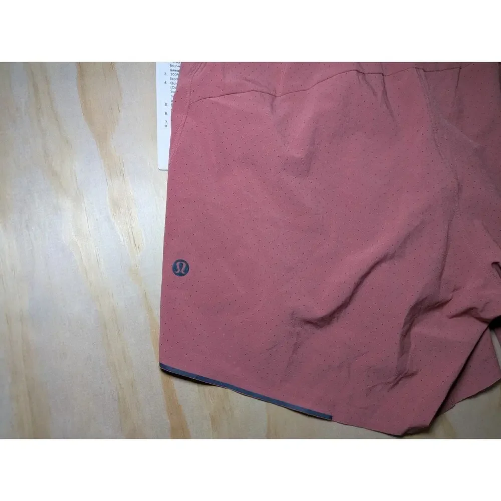 Lululemon Men's Small Fast Free Short 6” Lined Mesh Fabric OOM Brier Rose NEW